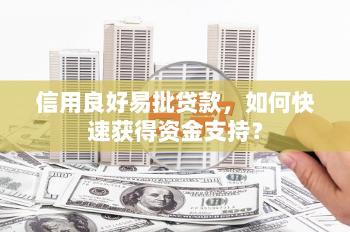 兰考信用良好易批贷款，如何快速获得资金支持？