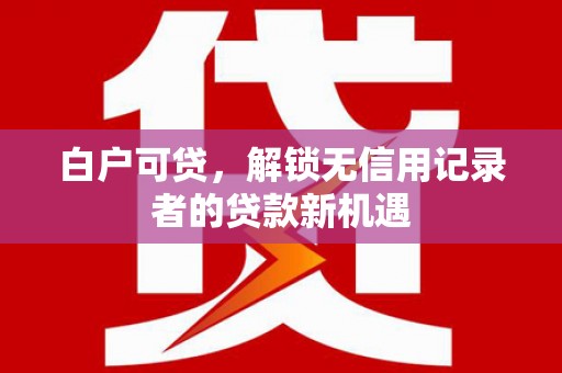 兰考白户可贷，解锁无信用记录者的贷款新机遇