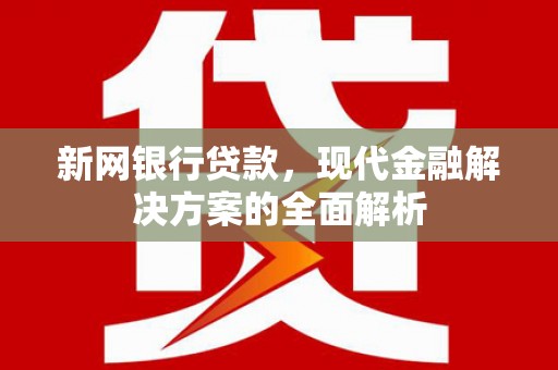 兰考新网银行贷款，现代金融解决方案的全面解析